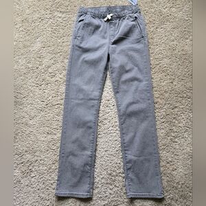 Old Navy pull on jeans gray straight draw string kids XL(14-16)